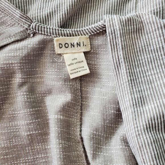 Donni Sandwash Gray Striped Cardigan Topper One Size - Picture 4 of 5